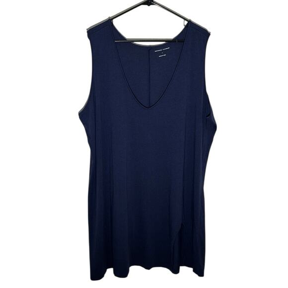 Universal Standard Pima Cotton Modal Navy Blue Tank V Neck Top L 22 Plus Size - Picture 1 of 9